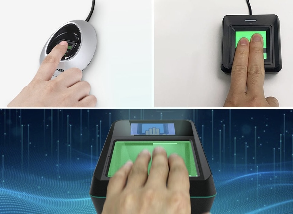 Biometric fingerprint scan on phone representing passkey authentication replacing password security in 2026