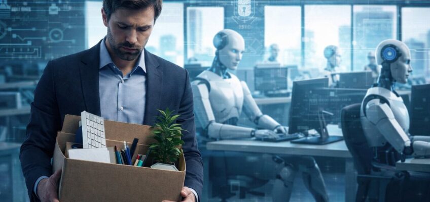 Person clearing out a desk representing tech industry layoffs in 2026 amid AI spending increases