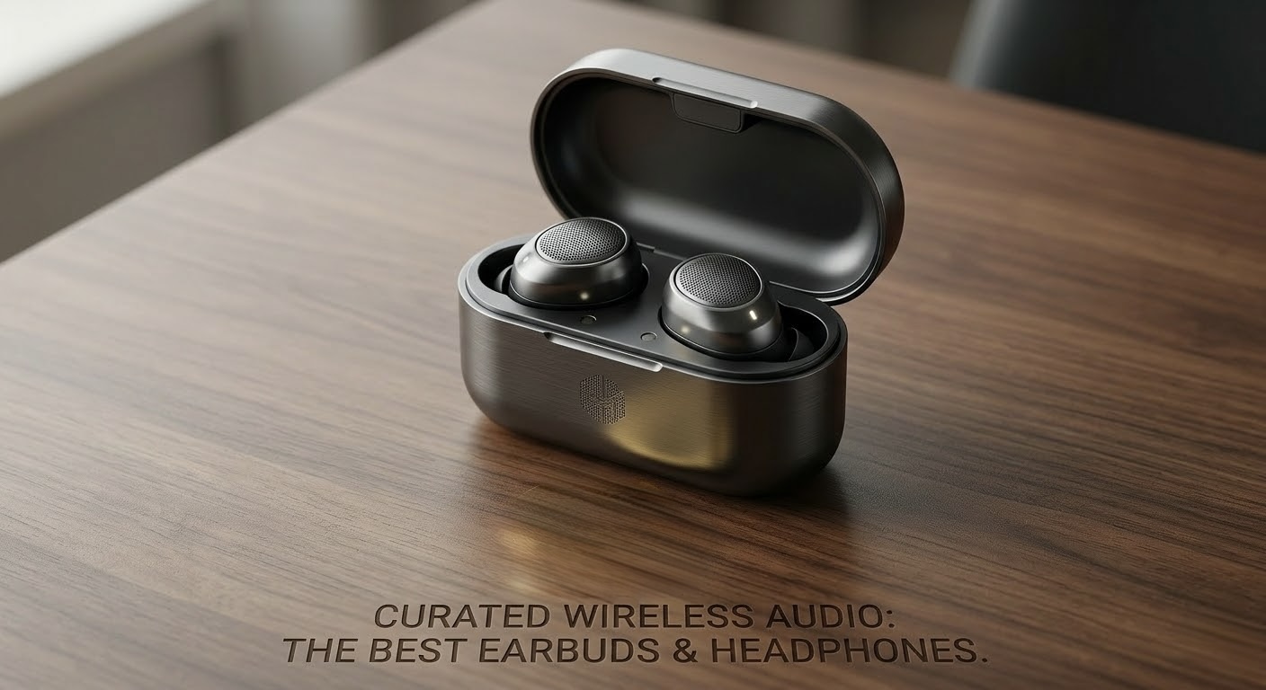 Wireless earbuds with charging case representing the best earbuds and headphones of 2026 buyer guide