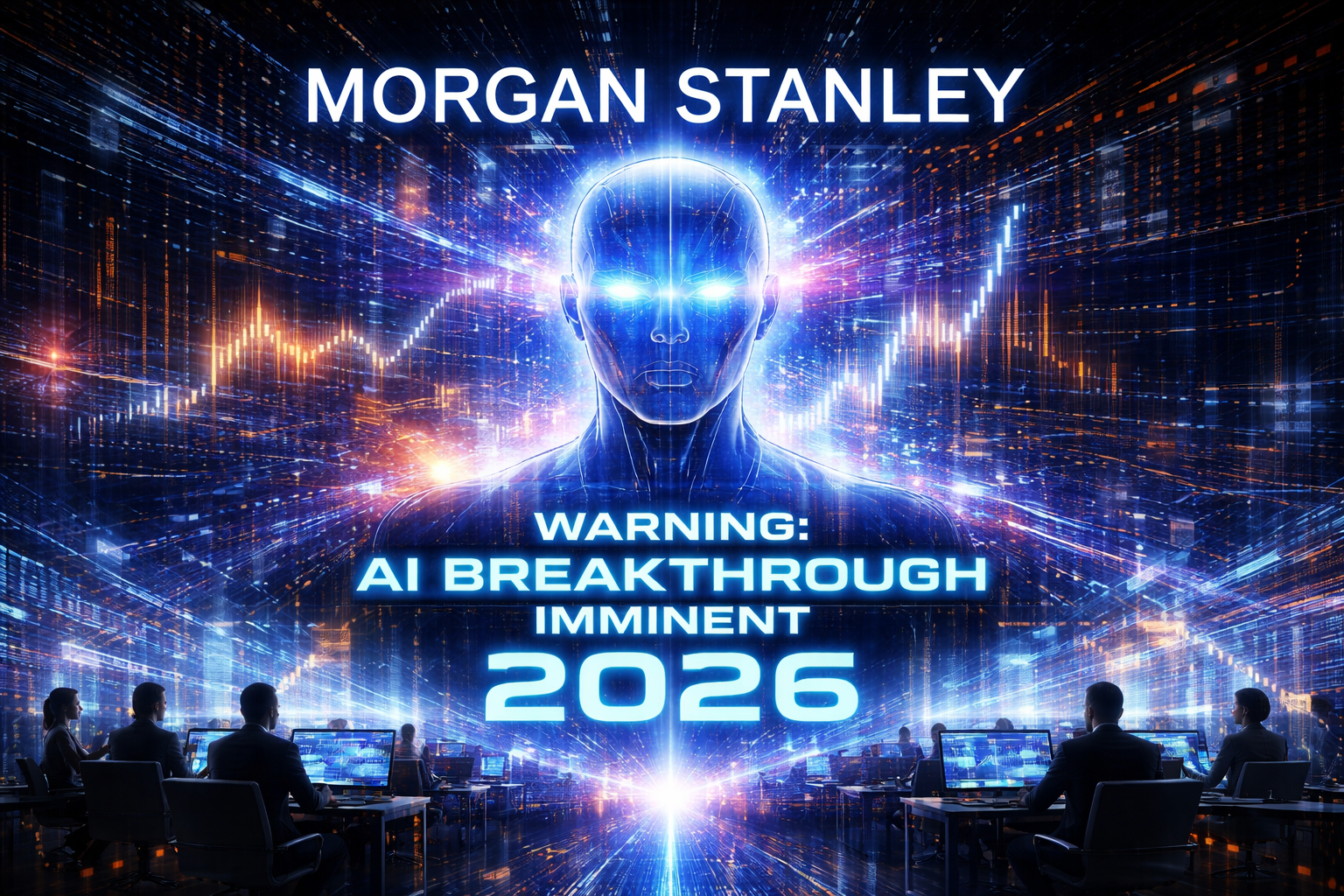 AI neural network visualization representing Morgan Stanley's warning about an imminent AI breakthrough in 2026
