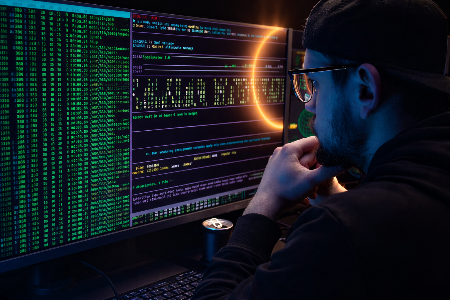 Hacker at a terminal representing ethical bug bounty hunting and penetration testing in 2026