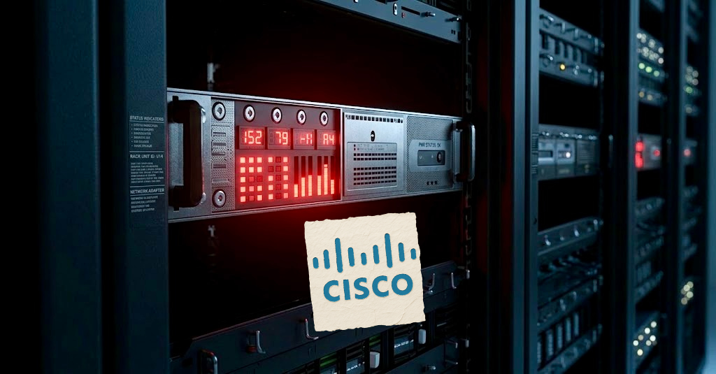 Red warning light on server rack representing Interlock ransomware exploiting Cisco Firewall zero-day vulnerability CVE-2026-20131
